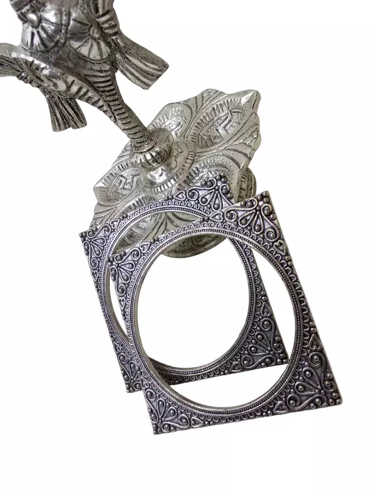 Women Brass Rajasthani Silver Oxidised Bangles Brass Bracelet 5 Pcs Size 2.4 By Kalra Creations