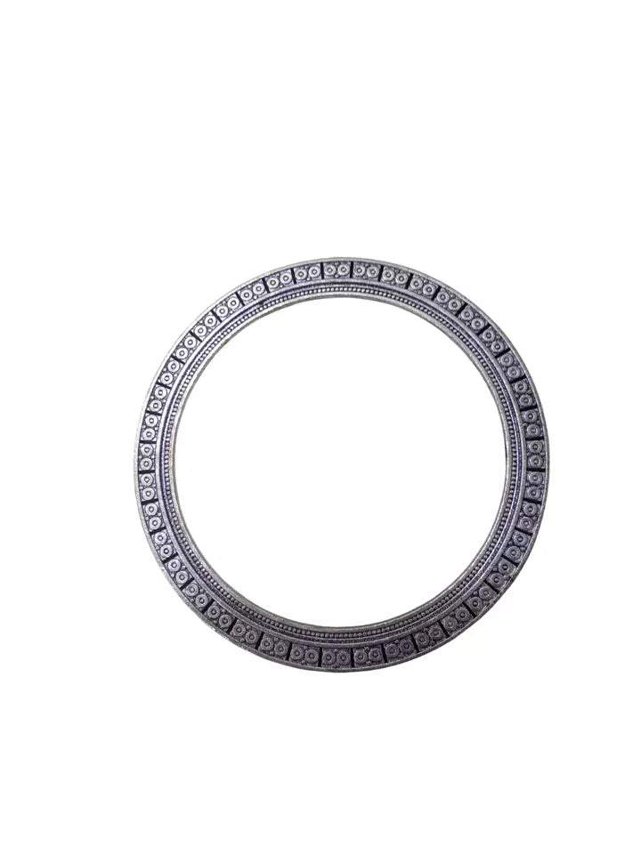 Women Brass Bracelet Bangles Brass Silver Oxidised Rajasthani 5 Pcs Size 2.6 By Kalra Creations