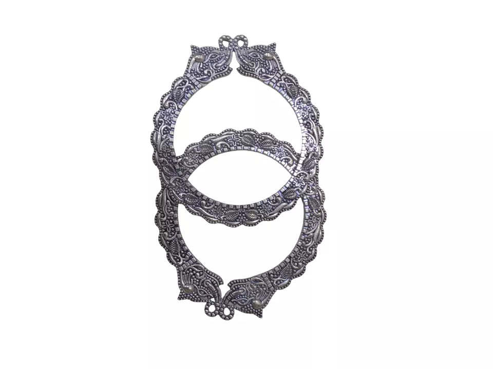 Women Brass Silver Oxidised Bracelet Bangles Brass Rajasthani 5 Pcs Size 2.6 By Kalra Creations