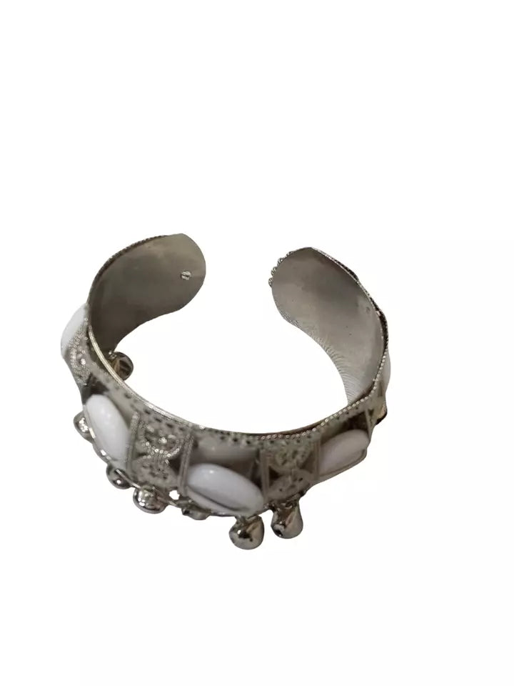 Women Brass Oxidised Rajasthani Side Openable Bangles Silver Tone Bracelet By Kalra Creations