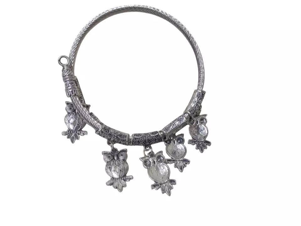 Women Brass Bangle side openable Bangles Brass Silver Oxidised Bracelet By Kalra Creations