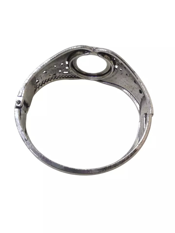 Women Brass Oxidised Bangle side openable Bangles Brass Silver Bracelet By Kalra Creations