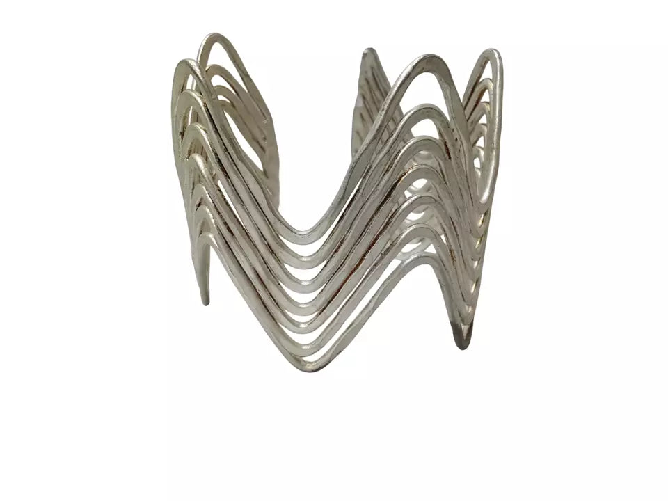 Women Brass Oxidised Bracelet Bangles Side Openable Brass Silver Tone Rajasthani By Kalra Creations