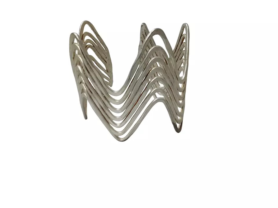 Women Brass Oxidised Bracelet Bangles Side Openable Brass Silver Tone Rajasthani By Kalra Creations