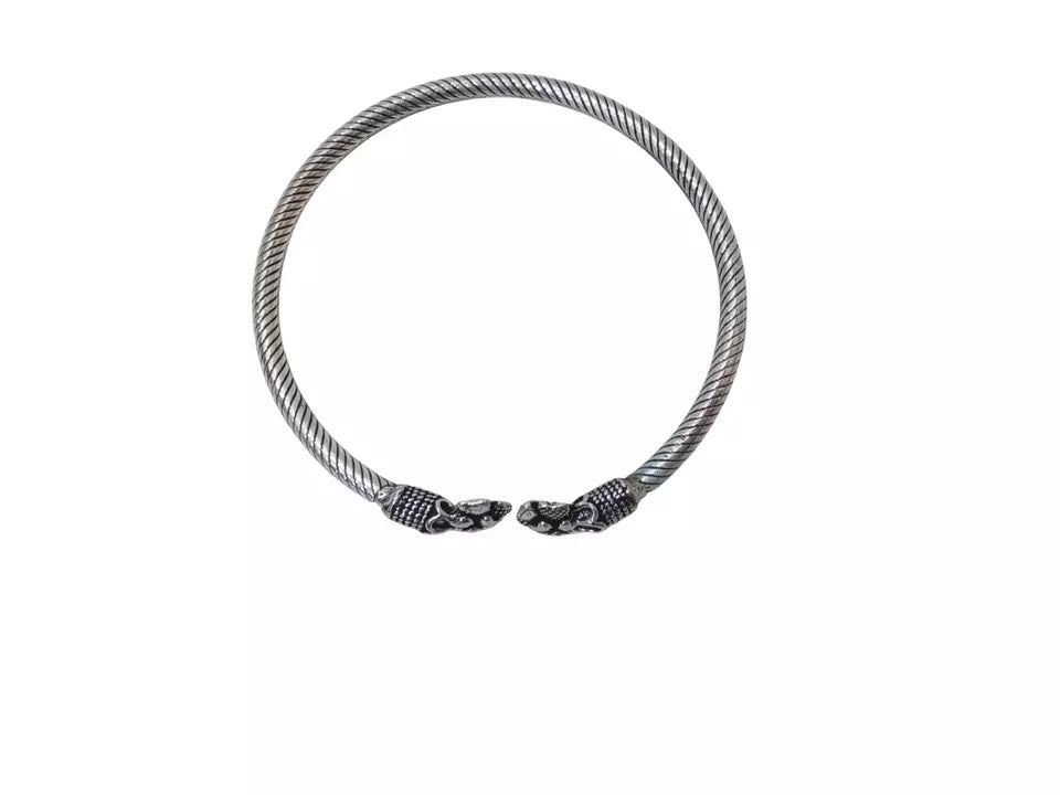 Women Brass Bangles Oxidised side openable Brass Silver Tone Bracelet By Kalra Creations