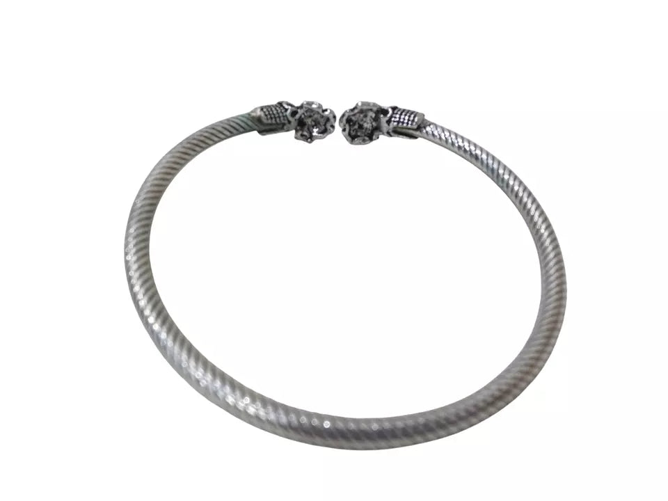 Women Brass Bangles Oxidised side openable Brass Silver Tone Bracelet By Kalra Creations