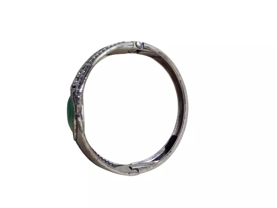 Women Side Openable Brass Oxidised Bangle Bracelet Bangles Brass Silver Tone By Kalra Creations
