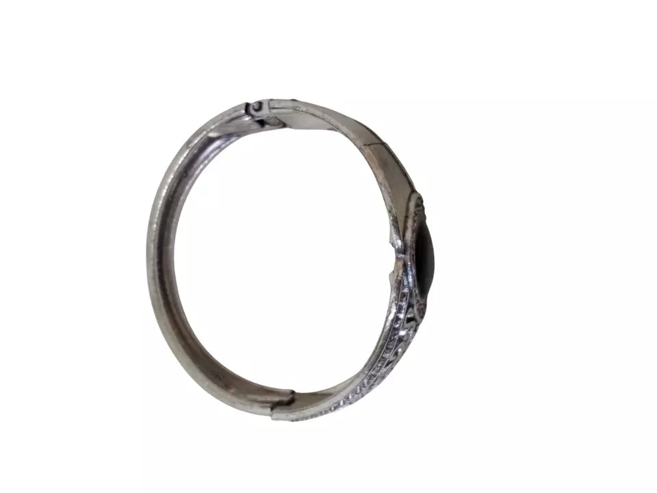 Women Brass Bangle Side Openable Bracelet Brass Silver Oxidised Bangles By Kalra Creations