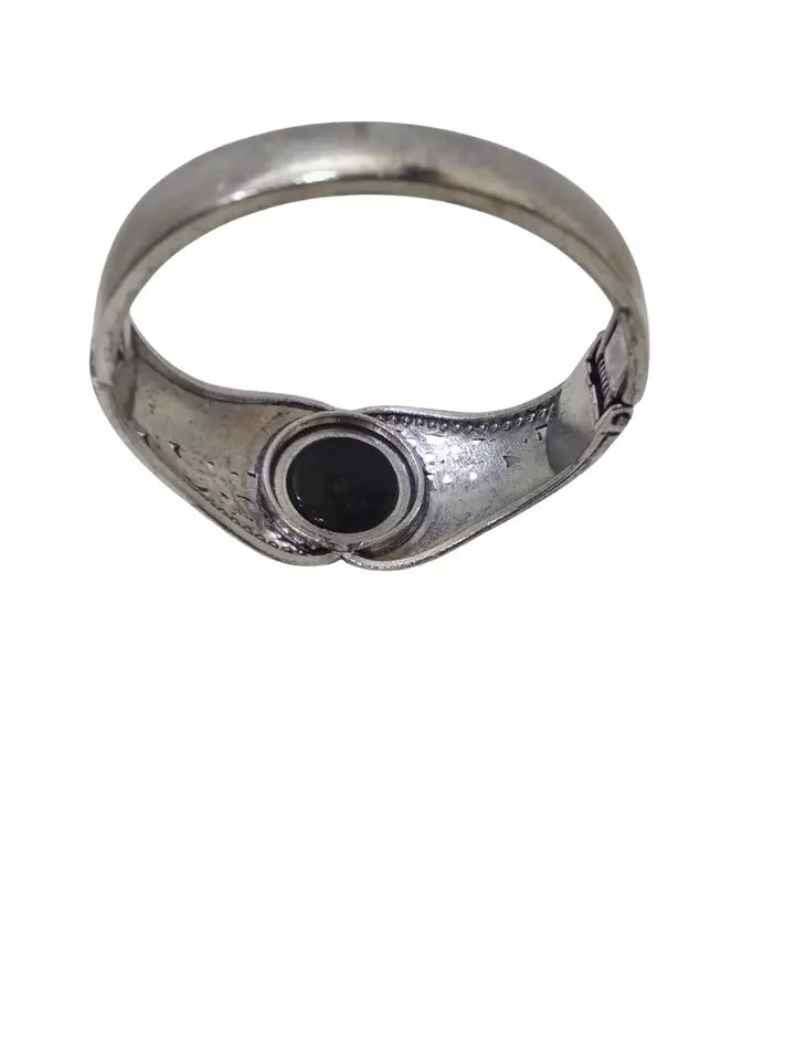 Women Brass Bangle Side Openable Bracelet Brass Silver Oxidised Bangles By Kalra Creations