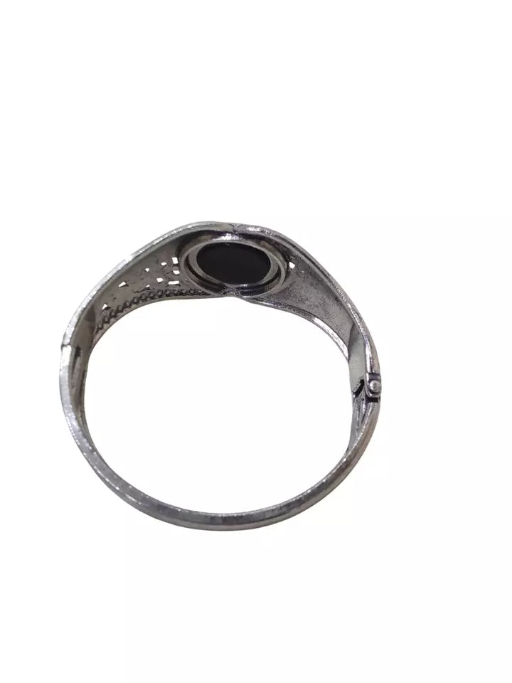 Women Brass Bangle Side Openable Bracelet Brass Silver Oxidised Bangles By Kalra Creations