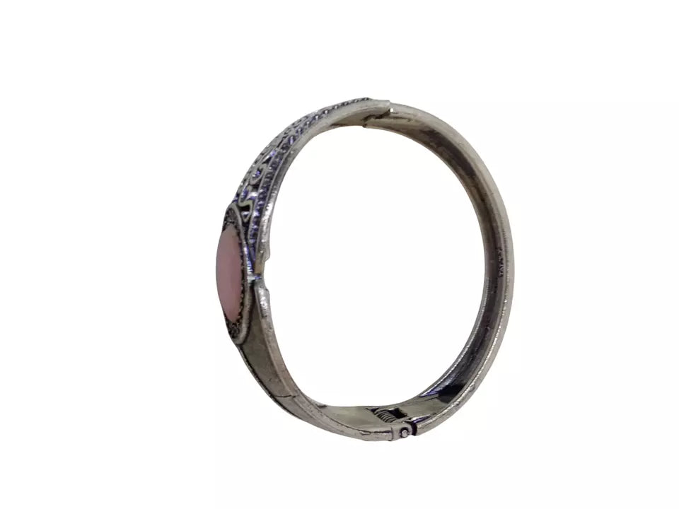 Women Brass Oxidised Bangle Face Premium Side Openable Bracelet Bangles Brass By Kalra Creations