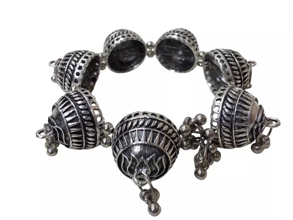 Bracelet Bangles Brass Women Brass Oxidised Side Openable Rajasthani Silver Tone By Kalra Creations