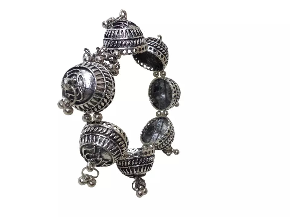 Bracelet Bangles Brass Women Brass Oxidised Side Openable Rajasthani Silver Tone By Kalra Creations