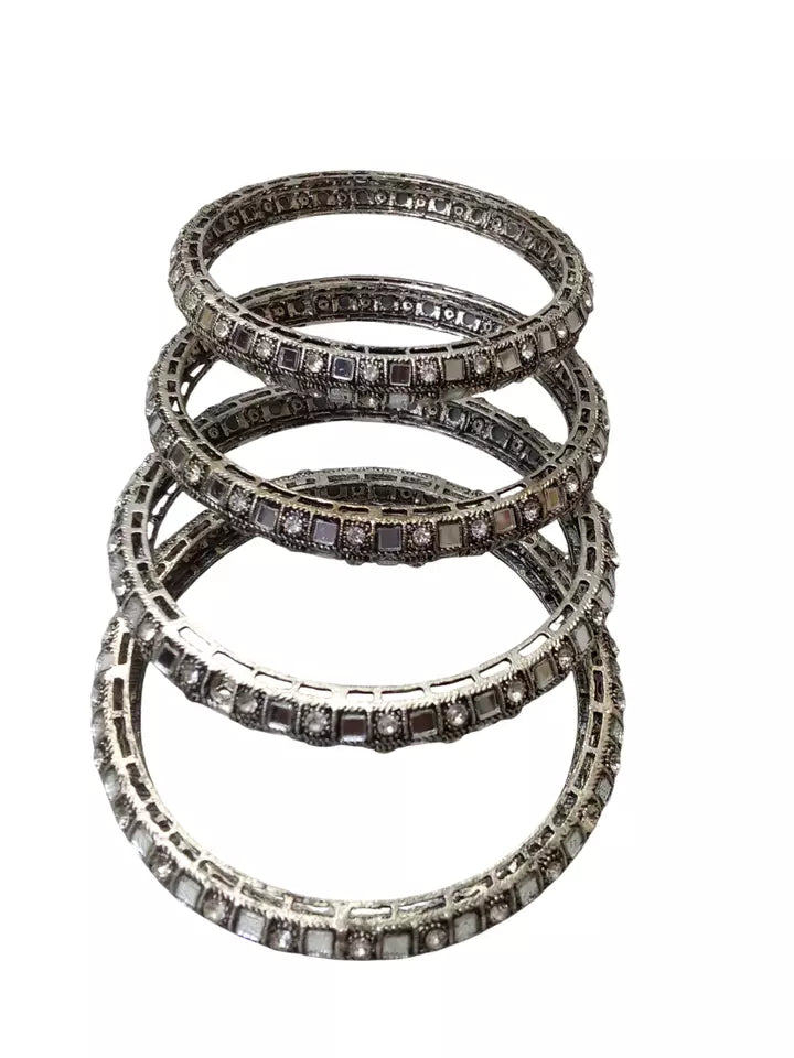 Women Brass Side Openable Bracelet Oxidised Rajasthani Bangles Brass Size 2.6 By Kalra Creations