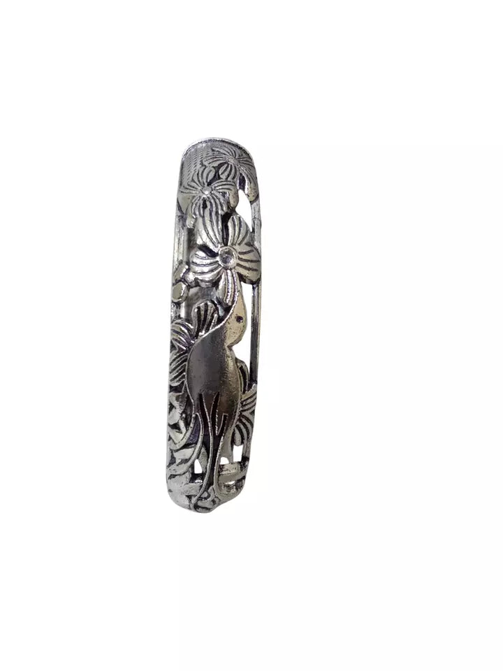 Kids Brass Rajasthani Bangles Brass Silver Tone Side Openable Bracelet Oxidised By Kalra Creations
