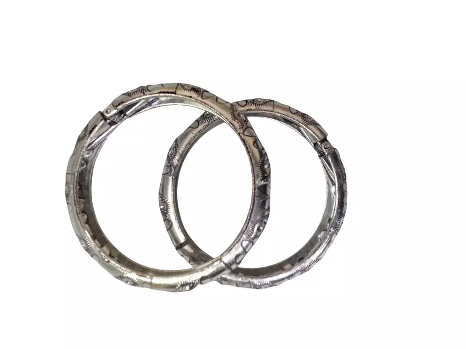 Kids Brass Side Openable Bangles Brass Silver Tone Bracelet Oxidised Rajasthani By Kalra Creations