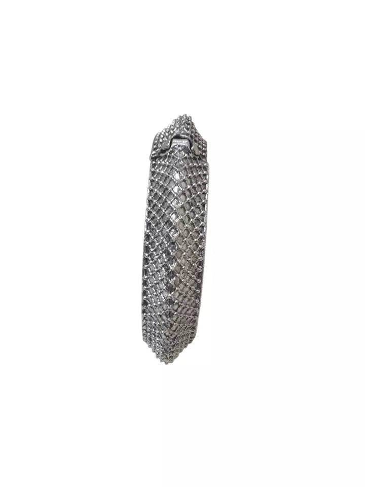 Women Brass Silver Tone Oxidised Side Openable Bracelet Bangles Brass Rajasthani By Kalra Creations