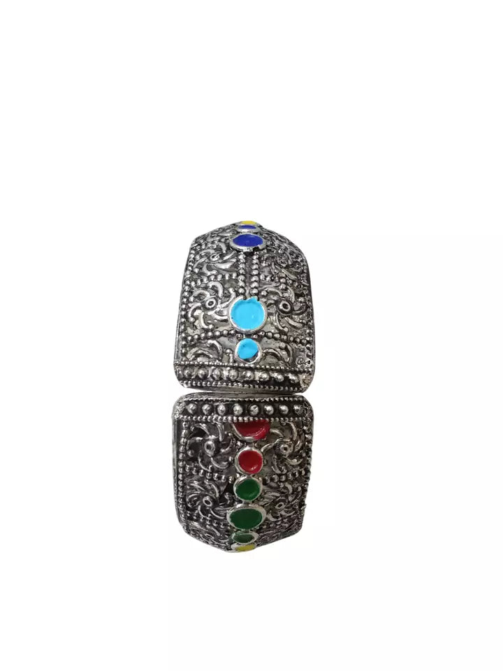 Women Indian Brass Oxidised Rajasthani Bangles Side Openable Bracelet By Kalra Creations