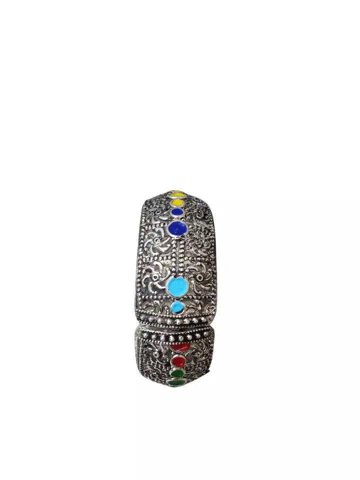 Women Indian Brass Oxidised Rajasthani Bangles Side Openable Bracelet By Kalra Creations