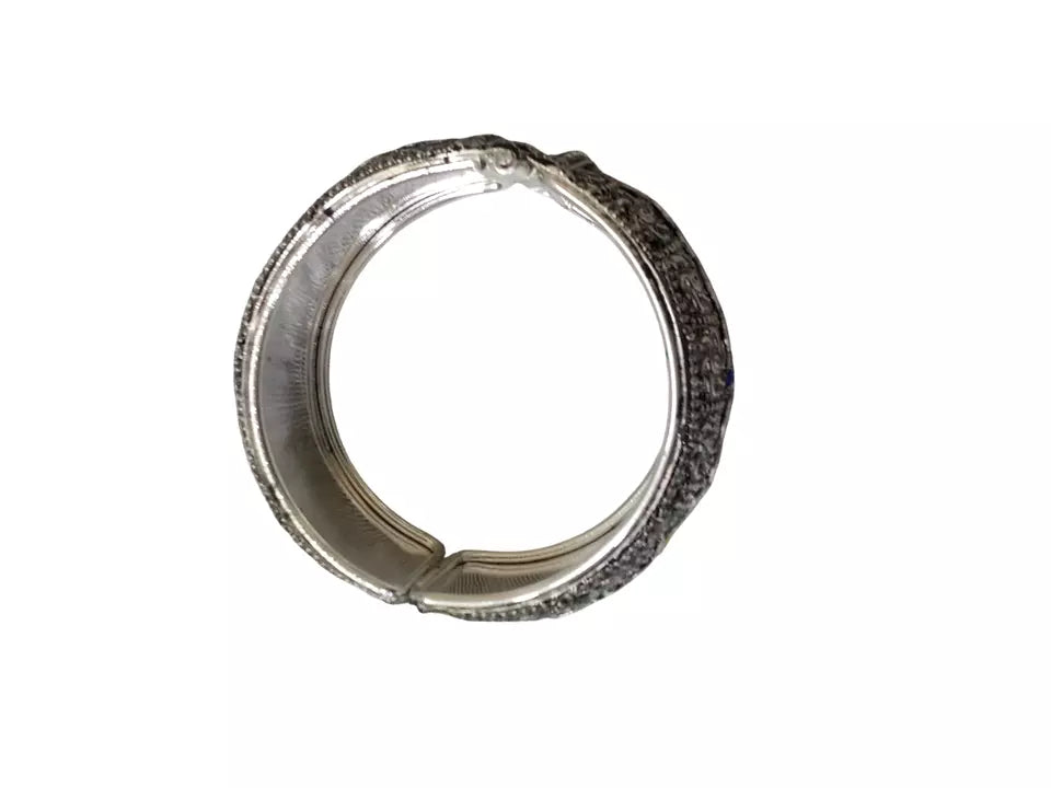Women Indian Brass Oxidised Rajasthani Bangles Side Openable Bracelet By Kalra Creations