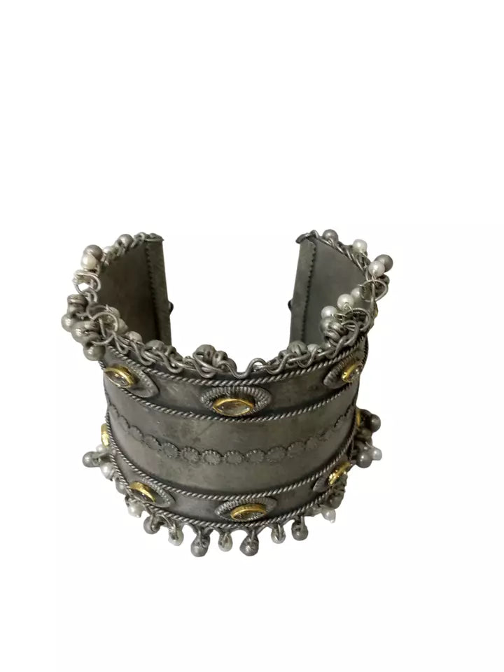Women Indian Brass Side Openable Bracelet Rajasthani Oxidised Brass By Kalra Creations