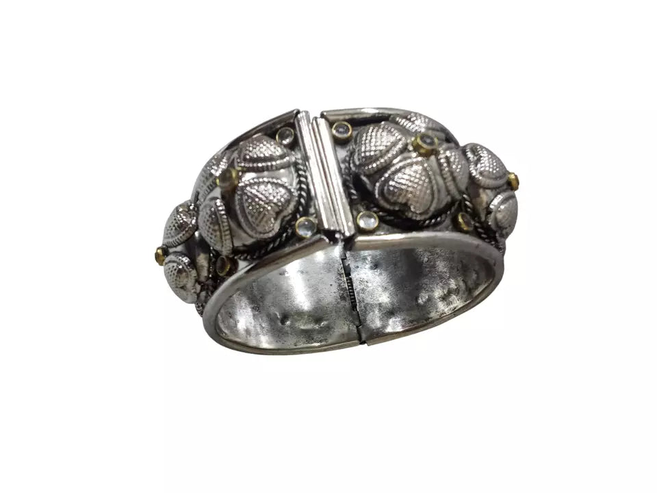 Women Oxidised Side Openable Bracelet Bangles Brass Rajasthani By Kalra Creations