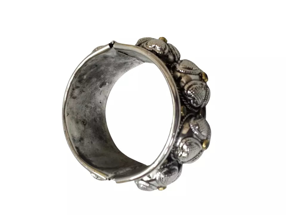 Women Oxidised Side Openable Bracelet Bangles Brass Rajasthani By Kalra Creations