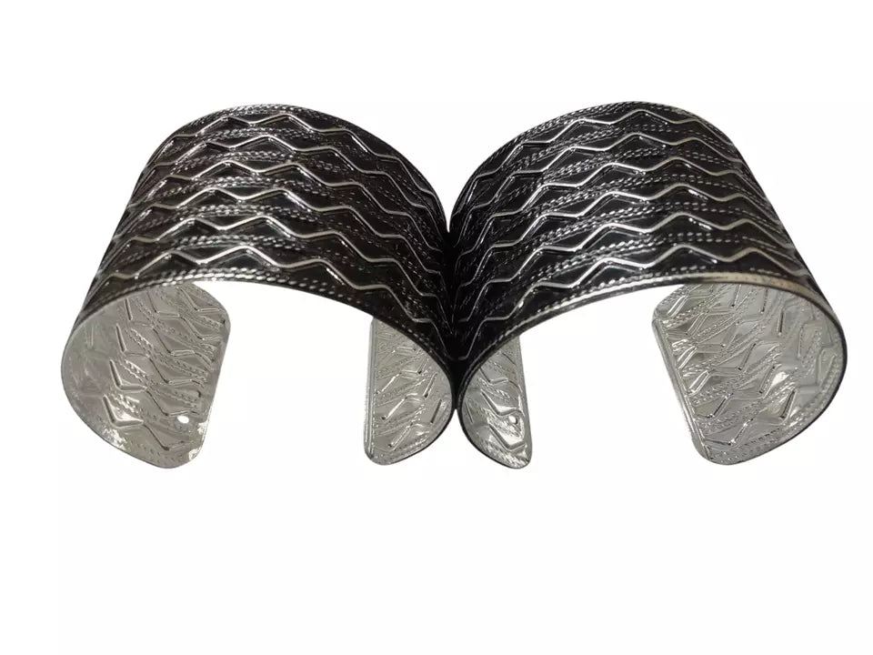 Women Brass Rajasthani Side Openable Bracelet Bangles Brass Oxidised By Kalra Creations