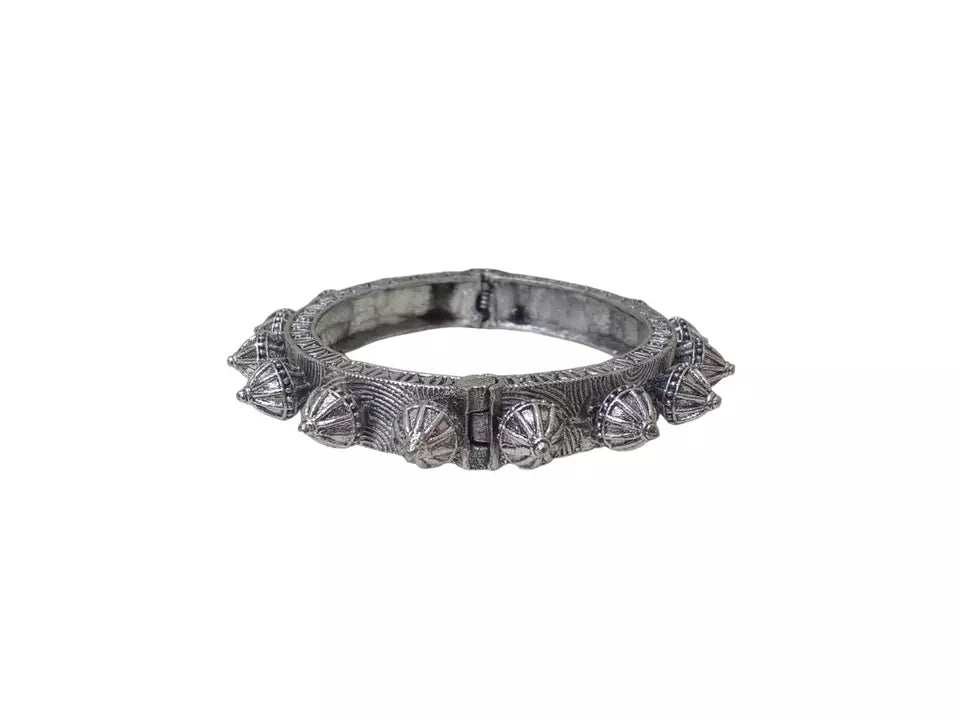 Women Brass Oxidised Openable Bracelet Bangles Rajasthani By Kalra Creations
