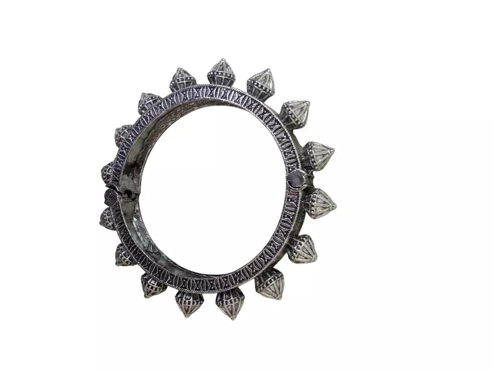 Women Brass Oxidised Openable Bracelet Bangles Rajasthani By Kalra Creations