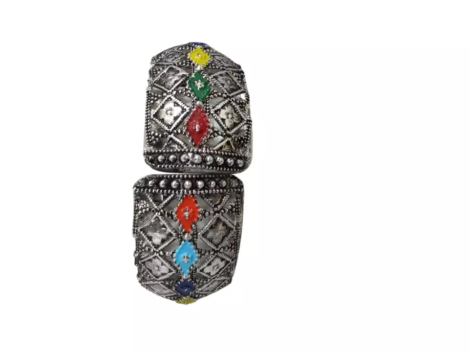 Women Brass Oxidised Rajasthani Bracelet Bangles Brass Side Openable By Kalra Creations