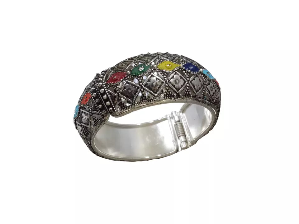 Women Brass Oxidised Rajasthani Bracelet Bangles Brass Side Openable By Kalra Creations