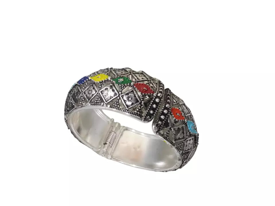 Women Brass Oxidised Rajasthani Bracelet Bangles Brass Side Openable By Kalra Creations