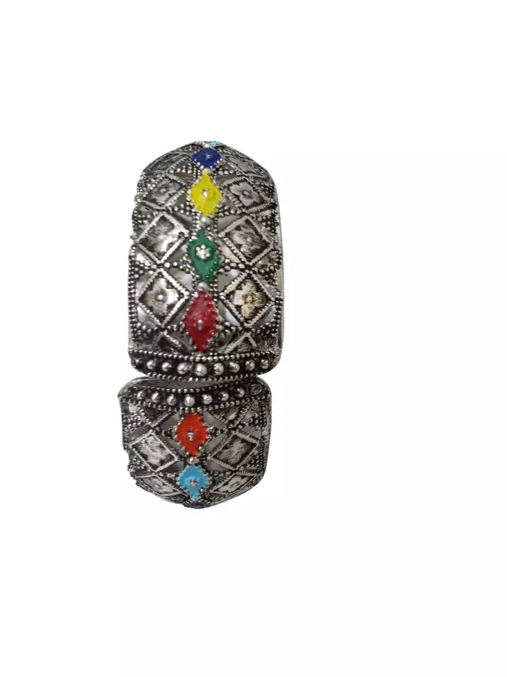 Women Brass Oxidised Rajasthani Bracelet Bangles Brass Side Openable By Kalra Creations