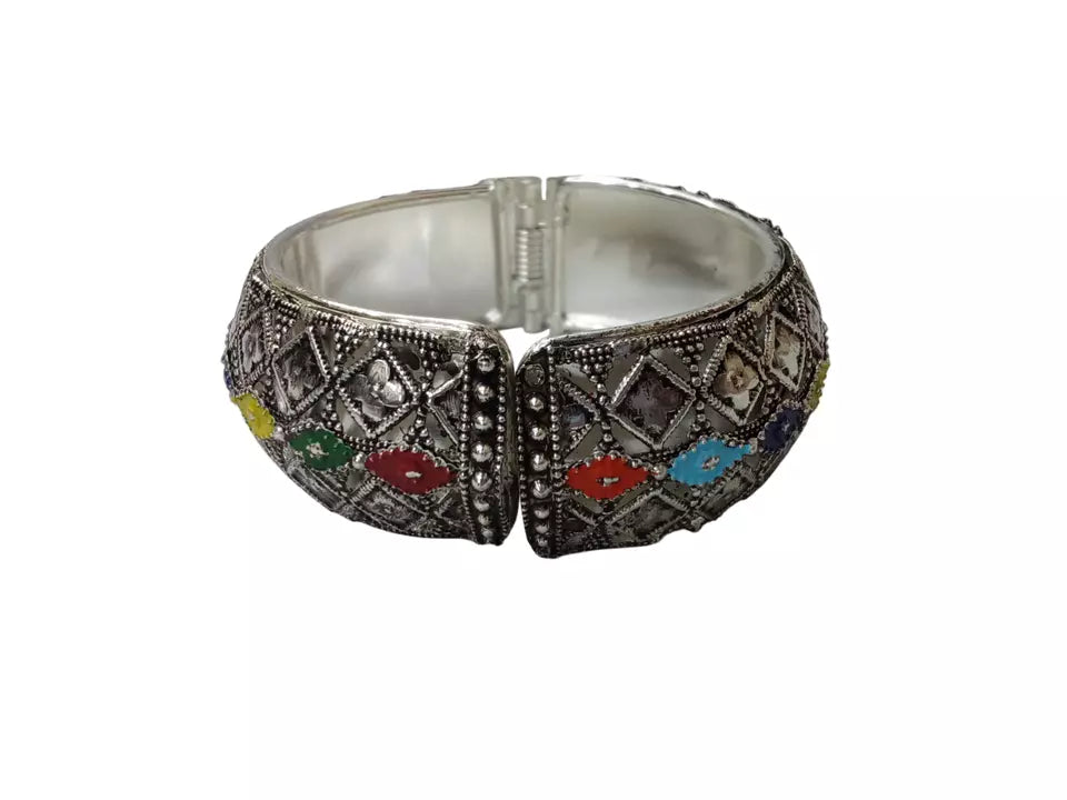 Women Brass Oxidised Rajasthani Bracelet Bangles Brass Side Openable By Kalra Creations
