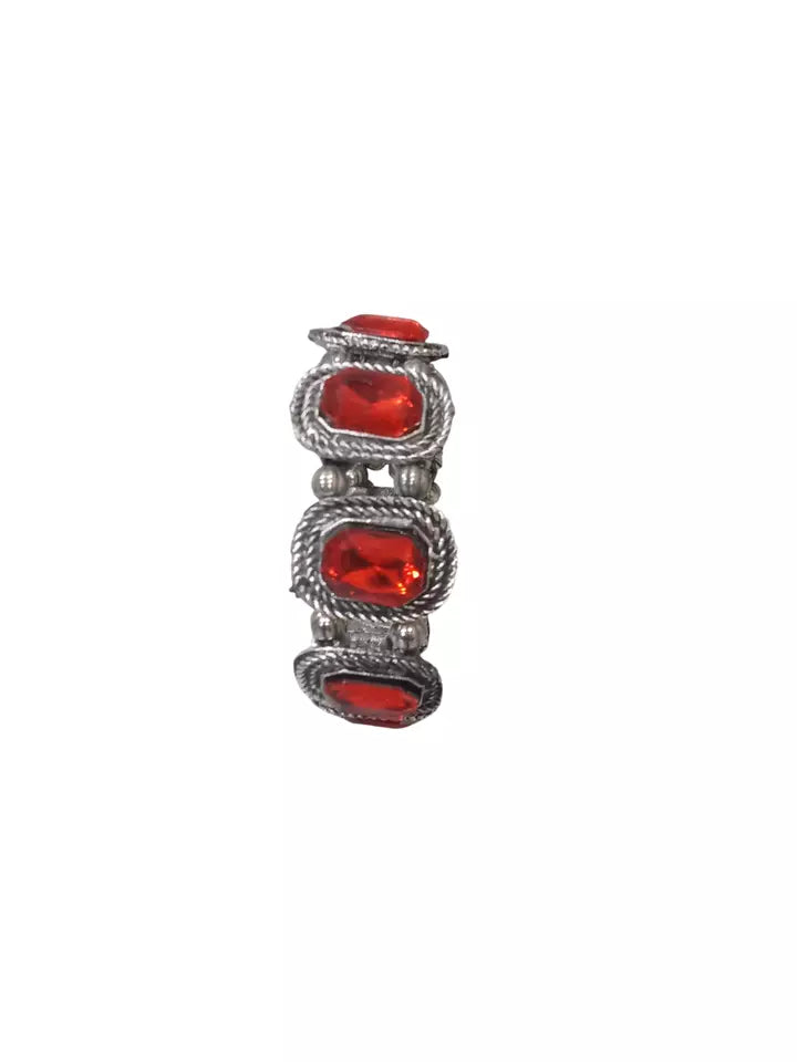 Women Silver Oxidised Rajasthani Side Openable Bracelet Bangles Brass By Kalra Creations