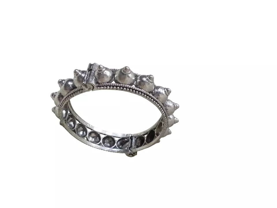 Women Brass Oxidised Side Openable Bracelet Bangles Brass Rajasthani By Kalra Creations