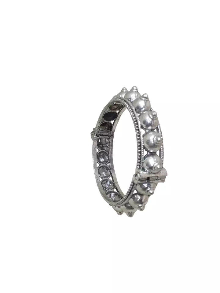Women Brass Oxidised Side Openable Bracelet Bangles Brass Rajasthani By Kalra Creations
