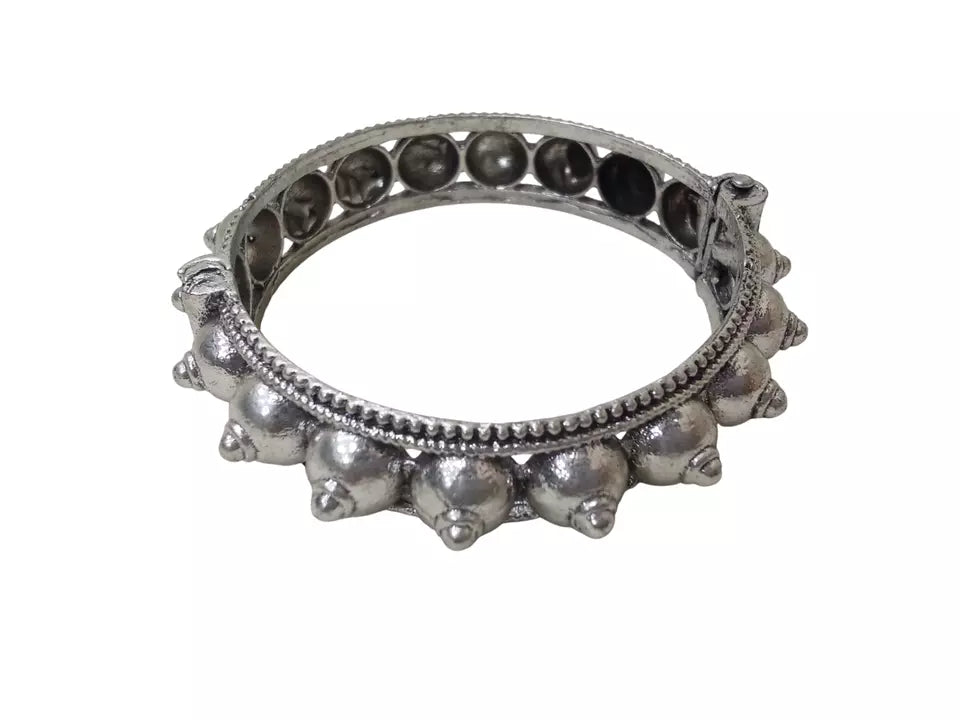 Women Brass Oxidised Side Openable Bracelet Bangles Brass Rajasthani By Kalra Creations