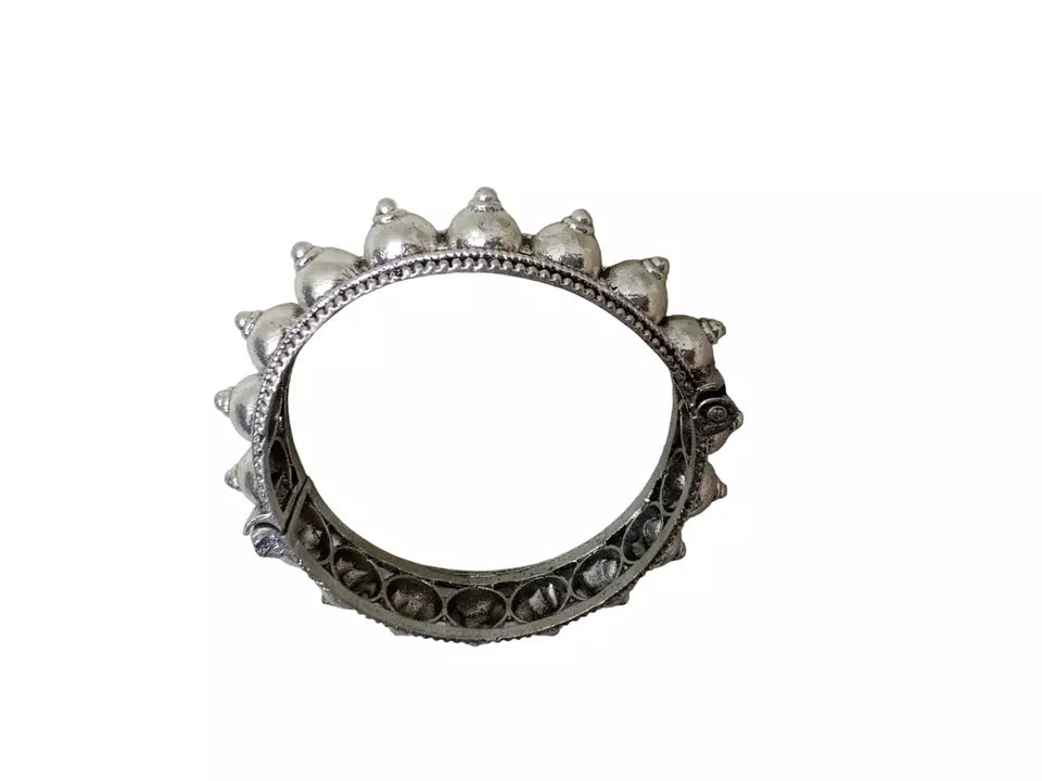 Women Brass Oxidised Side Openable Bracelet Bangles Brass Rajasthani By Kalra Creations