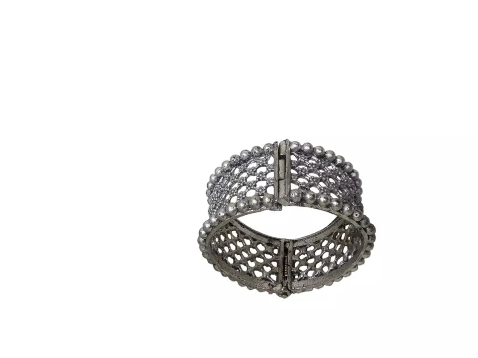 Women Brass Oxidised Side Openable Bangles Brass Rajasthani Silver Tone By Kalra Creations
