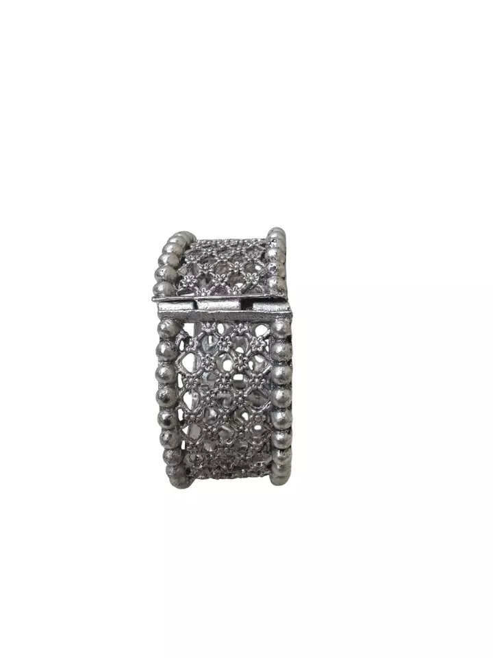Women Brass Oxidised Side Openable Bangles Brass Rajasthani Silver Tone By Kalra Creations