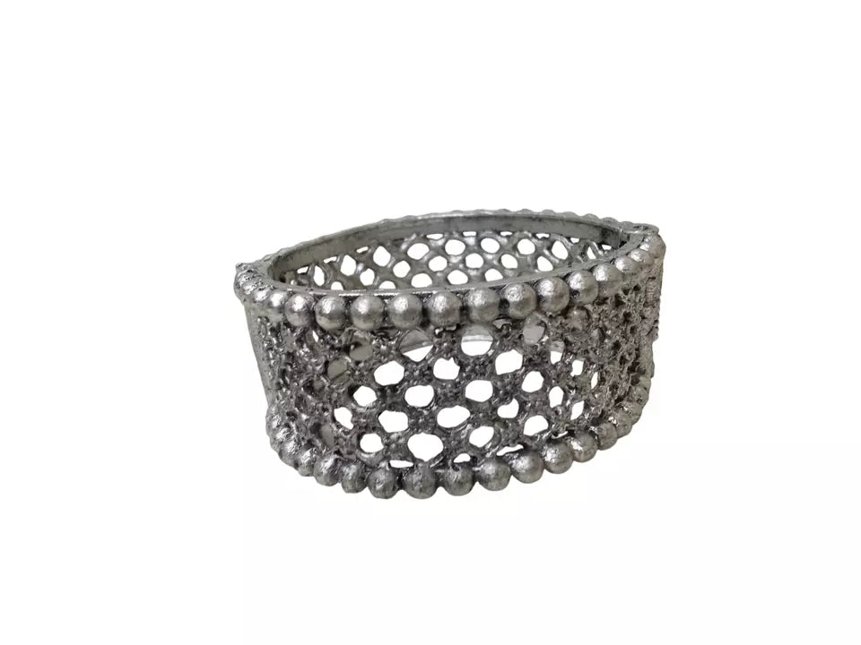 Women Brass Oxidised Side Openable Bangles Brass Rajasthani Silver Tone By Kalra Creations