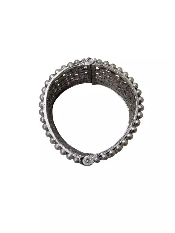 Women Brass Oxidised Side Openable Bangles Brass Rajasthani Silver Tone By Kalra Creations