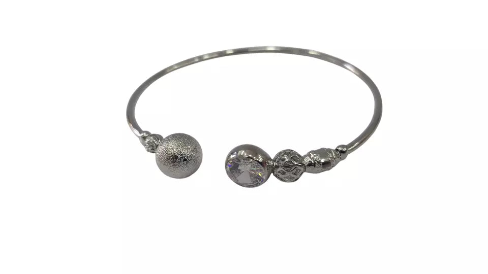 Women Bracelet Silver Plated Indian Jewelery Stone Kada Bracelet AD By Kalra Creations