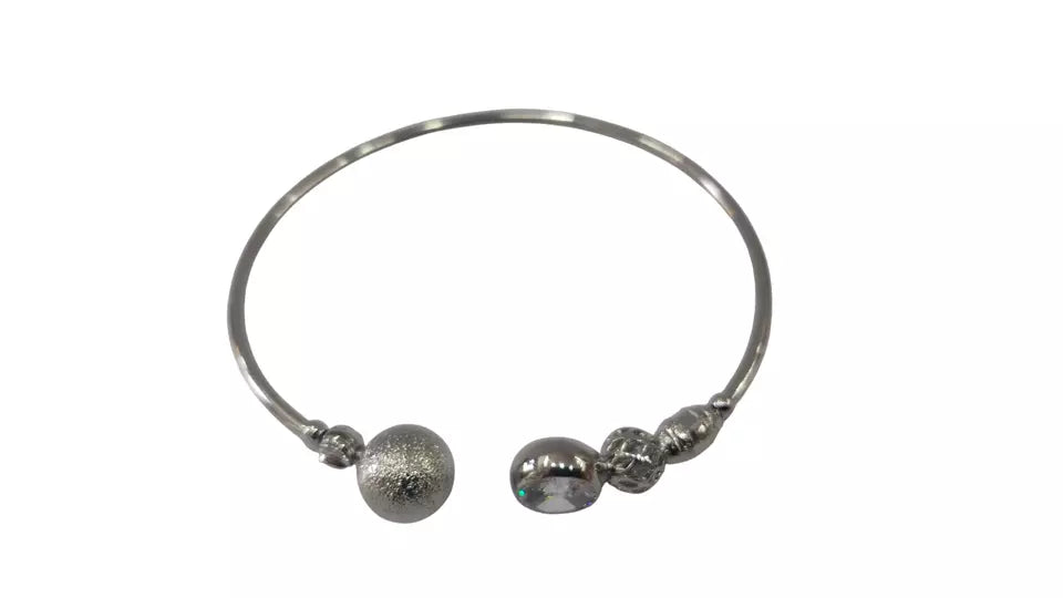 Women Bracelet Silver Plated Indian Jewelery Stone Kada Bracelet AD By Kalra Creations