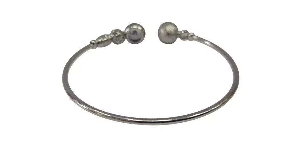 Women Bracelet Silver Plated Indian Jewelery Stone Kada Bracelet AD By Kalra Creations