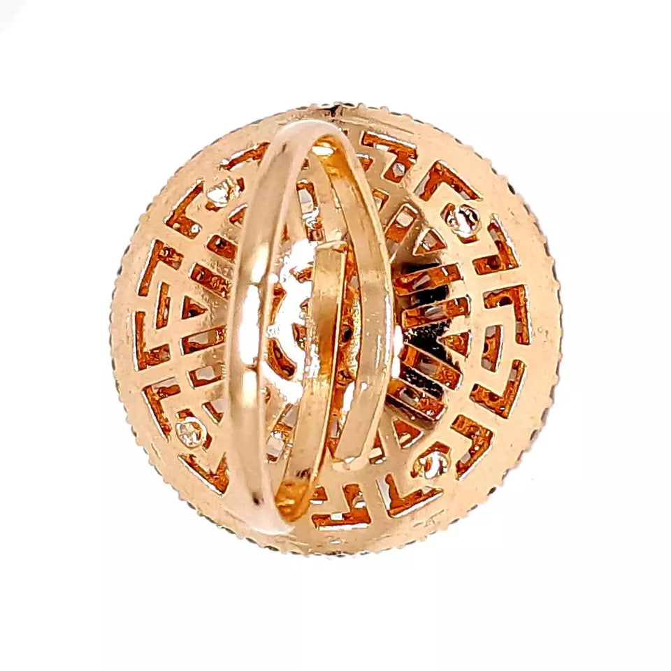 Women Rose Gold Plated Ring Handmade Valentine's Day Gift Copper Imitation By Kalra Creations