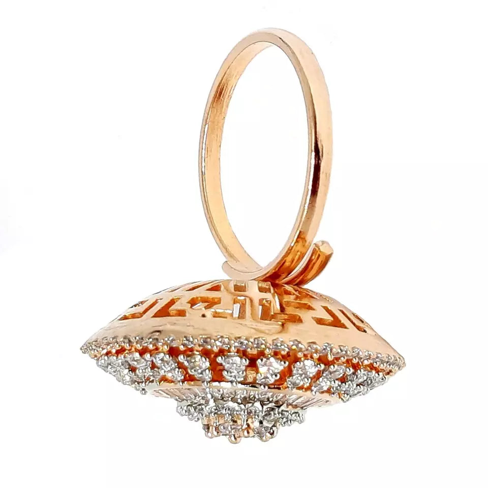 Women Rose Gold Plated Ring Handmade Valentine's Day Gift Copper Imitation By Kalra Creations