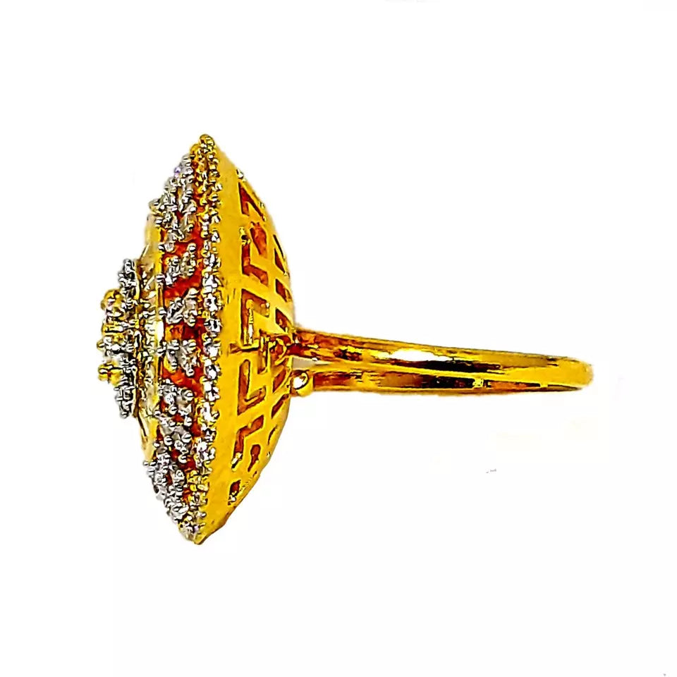 Women Gold Plated Ring Handmade Copper Valentine's Day Gift Imitation Jewellery By kalra Creations